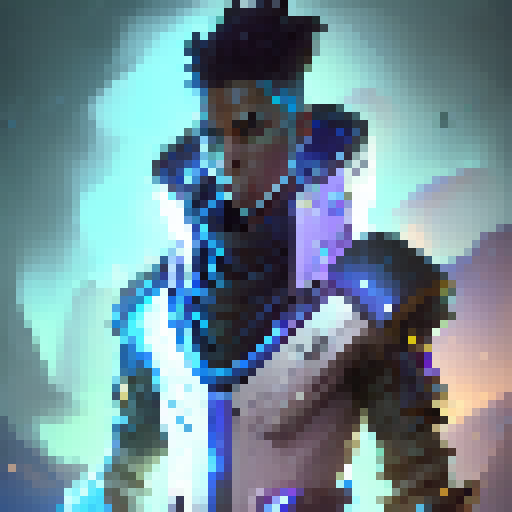 "Ekko, the time-manipulating prodigy of League of Legends, stands tall in his full body armor, wielding a glowing sword, surrounded by clockwork gears and a mystical blue aura, all rendered in the enchanting art style of a fantasy RPG."