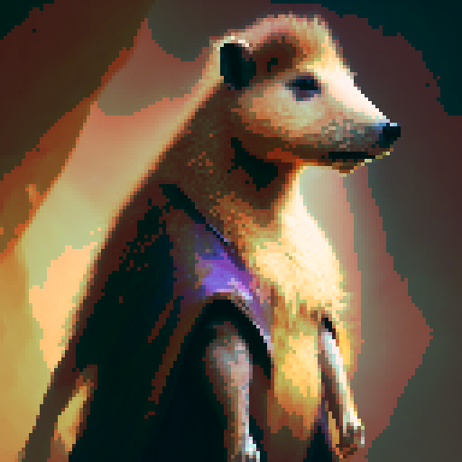 A majestic king capybara with regal fur, piercing eyes, and a crown, captured in extreme photographic detail, bathed in cinematic lighting, showcasing its magnificent presence in a fantasy RPG style