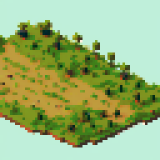 Over head tilemap for a multiplayer tank game. Rubble of buildings, explosion craters, mud and grass