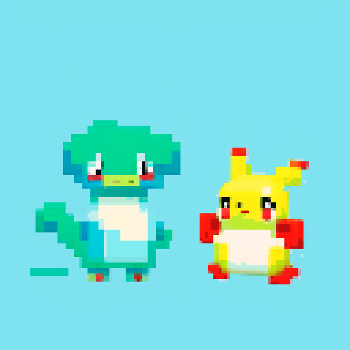 Pokemon style water type starter, no background, just the character
