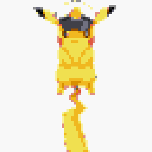 Create an image of Captain Pikachu standing balanced on his tail, showcasing agility. He wears a captain's hat tilted slightly forward over his narrowed eyes. A subtle smirk is on his face. Electric sparks crackle around his cheeks and tail. Focus on his physical details: the hat, the smirk, the tail-standing pose, and the electric sparks.