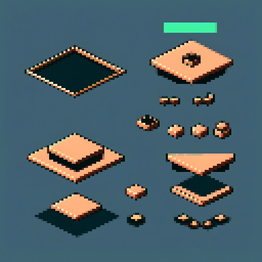 I want a horizontally wide copper platform. I want this object usable an asset in a videogame, meaning only one object per image, outlined with a strong black stroke, on a solid-color background. 