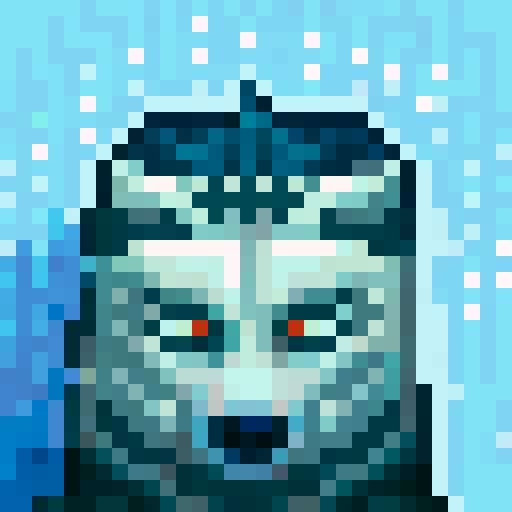 Wolf avatar, portrait, glowing eyes