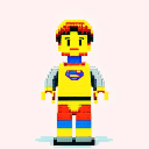 superman lego pixel 
