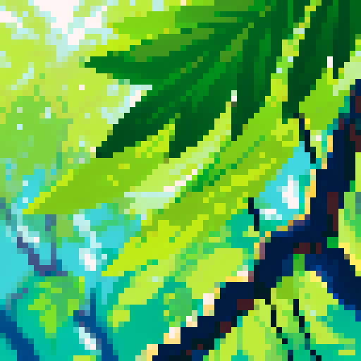 vibrant green, swaying blades, jagged edges, textured patches, dappled sunlight, low-pixel count, retro palette, sRGB