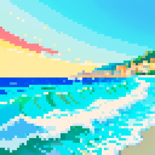 mediterranean waves, vibrant colors, fluid movement, contrasting hues, textured brushstrokes, sRGB palette, no land -- just waves