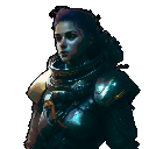 warrior, futuristic suit, ancient sword, fantasy RPG