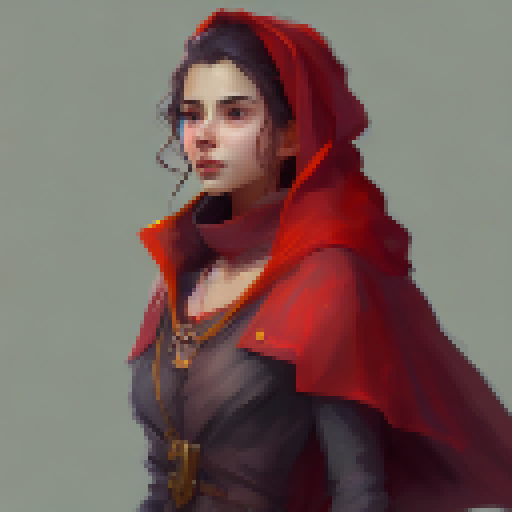 girl with a red cape, animated all directions, topdown