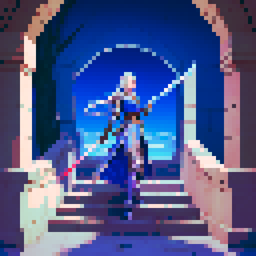 female swordsman, tall and confident, wielding a sword of light, a scene straight out of a captivating fantasy RPG like Phantasy Star