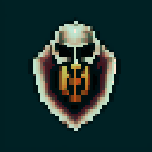 skeleton, sword, shield, ready to strike, pixel art