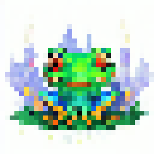 "Create a Frog logo surrounded by intricate Ukrainian patterns in vibrant colors, with the text "Амаделя" in bold letters, all rendered in a Fantasy RPG style."