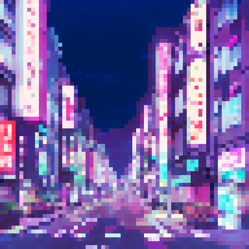 Tokyo at night, make it kinda vaporwave style emphasizing pinks and purples