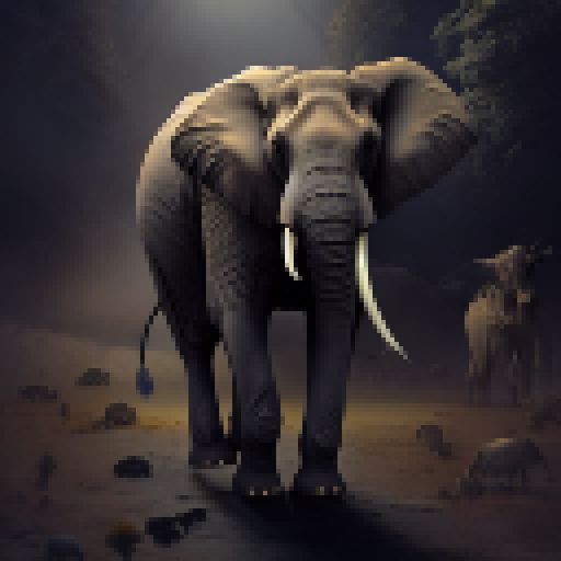 Elephant, King, crown, overtowering everyone else