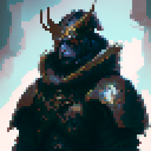 muscular, fierce, bearded, male warrior, wearing intricate plate armor, a menacing helmet with horns, intense gaze