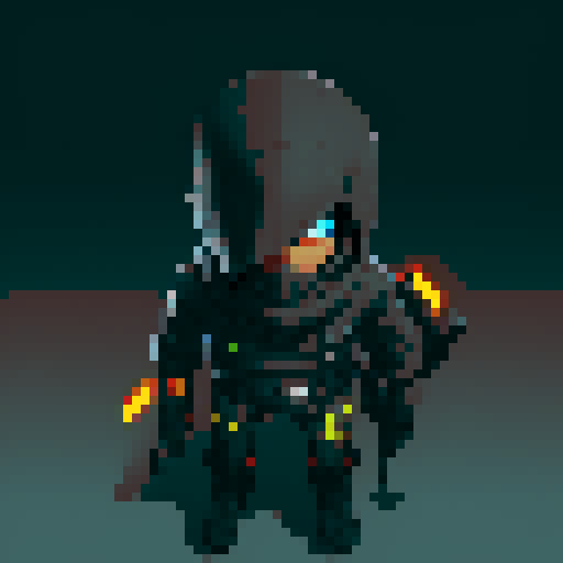 Game character rogue-like game with top view, regular guy with a gun, cyberpunk, gray background, 16-bit, controls time, fires from gun, firing, shooting