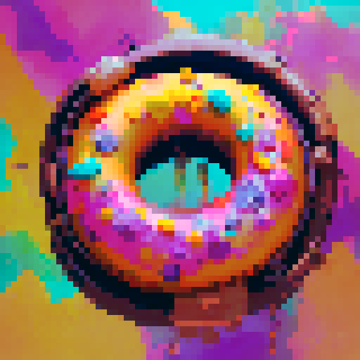 four donuts, colorfull