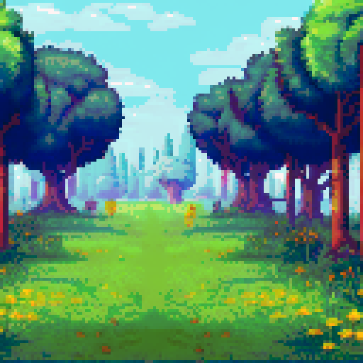 beekeeper in traditional outfit, wooden beehives nestled in lush green fields, colorful flowers blooming, soft rays of sunlight filtering through the trees, vibrant blue sky with fluffy white clouds, bees buzzing around the apiary, quaint wooden fence surrounding the area, a vintage farmhouse in the distance, pixelated bees flying in a synchronized pattern, intricate details on the hive frames, dappled shadows cast by the trees, serene and idyllic countryside landscape