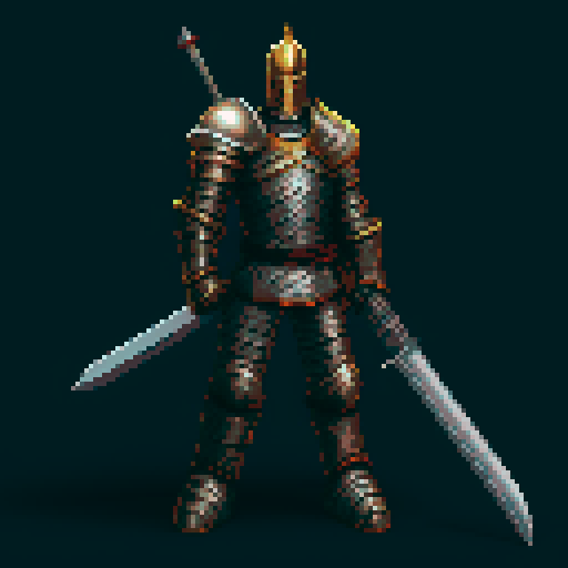 Pixel Art Picture Of A Human Male Knight With Pixelfy