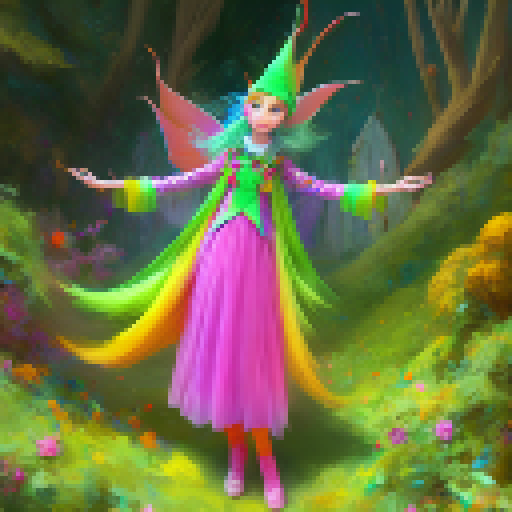 Colorful elves that poses magical powers
