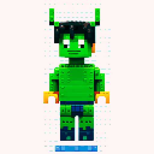 hulk lego pixel