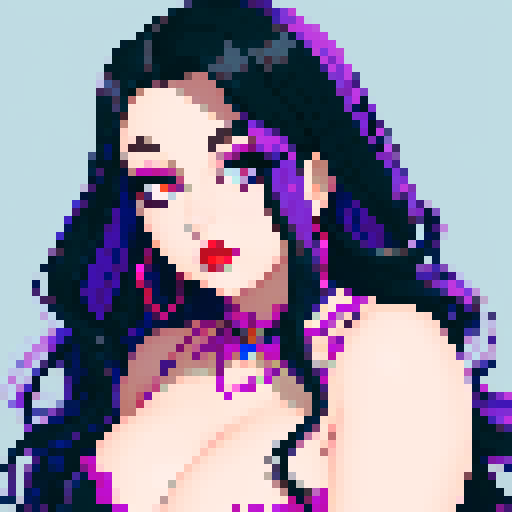 curvy, cute, goth girl, black hair, purple eyeshadow, red lipstick, glamour shot.