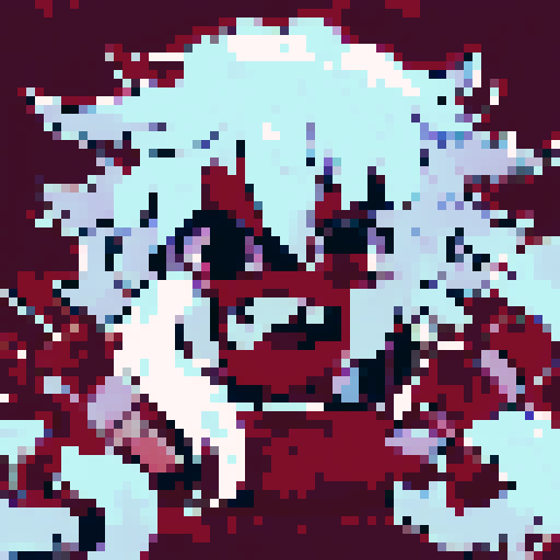 skeleton, fierce expression, shining sword, sturdy shield, intense eyes, anime-style portrait, close-up, pixel art