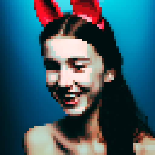 Clenched teeth,Fake animal ears,partially underwater shot