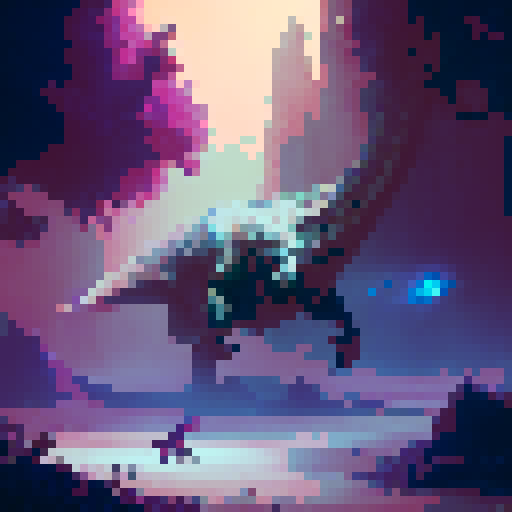 Fierce dinosaur with vibrant scales and sharp horns, battling a mythical creature in a lush, enchanted forest