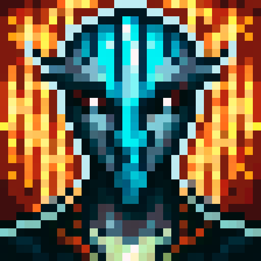 Elven warrior's silver armor, intricate engravings, glowing cyan runes, sharp steel blades, captured in 32x32 pixel art, with a skillful close-up portrait style for a high elven fantasy game icon
