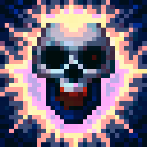 Symmetrical skull, only four colors, evil vibe