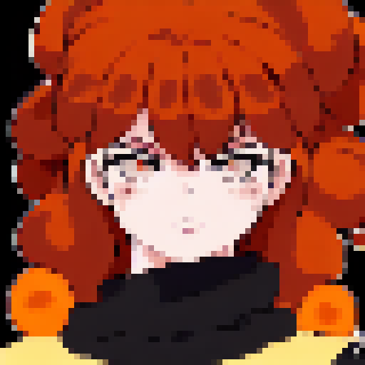 Kitsune girl, orange and white colors