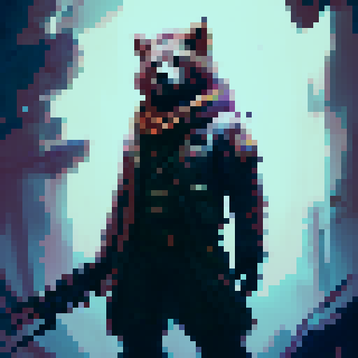 Teddy bear, blood-soaked fur, muscular build, holding a shotgun, standing in a dark forest surrounded by glowing mushrooms and mythical creatures