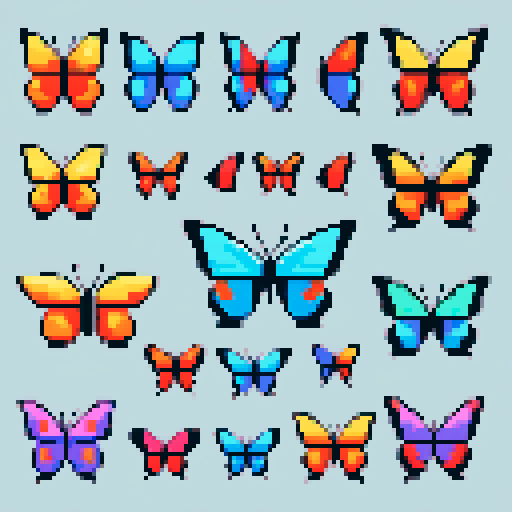 a collection of 9 different butterflies