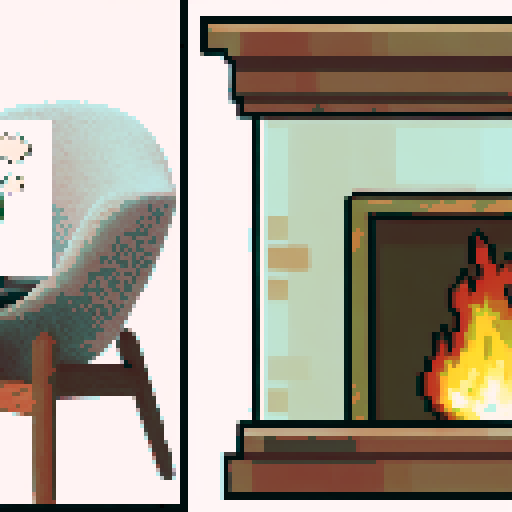 In the cozy ambiance of a dimly lit room, a small, jovial frog perches comfortably upon a plush couch chair, its diminutive size emphasized by the vastness of the furniture. The flickering flames of a nearby fireplace cast a warm glow, enveloping the space in a soft, golden light, creating an atmosphere of comfort and relaxation. With a mug clasped delicately between its tiny webbed fingers, the contented frog takes a sip of steaming coffee, its expression reflecting pure bliss.