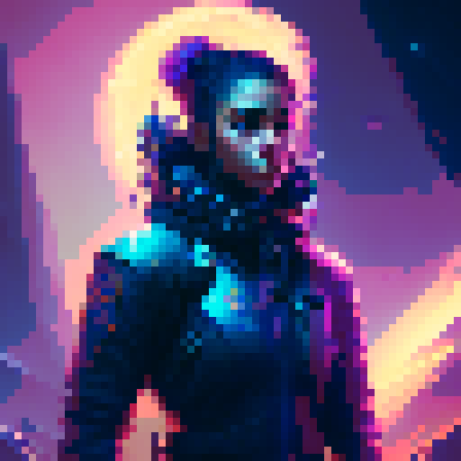 logo using letter VP in pixel 3  neon color on black background