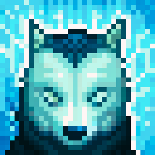 Wolf avatar,portrait, glowing eyes