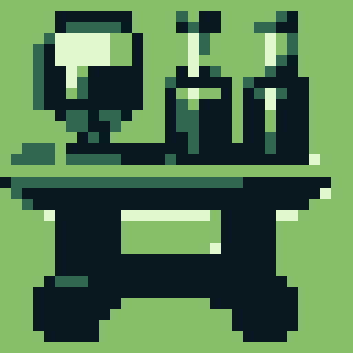 Tavern table with bottles