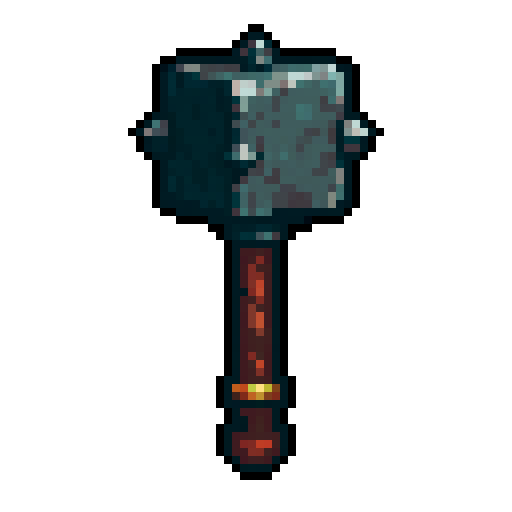a fantasy mace with a blocky top
