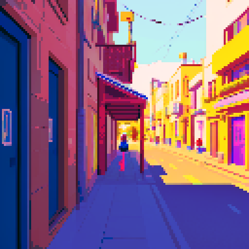 side profile of urban street