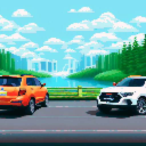Photorealistic, centered Haval H6 in a three quarter view, right wheel in front, clean background, pixel art style with sRGB colors