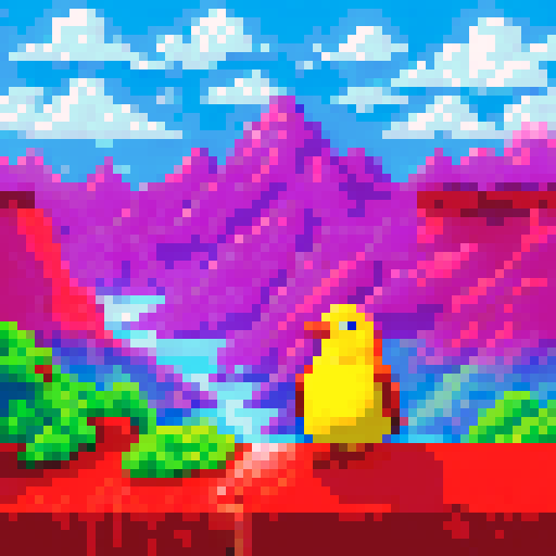 a portrait of white bird with a big yellow beak, in front of a blue sky with clouds