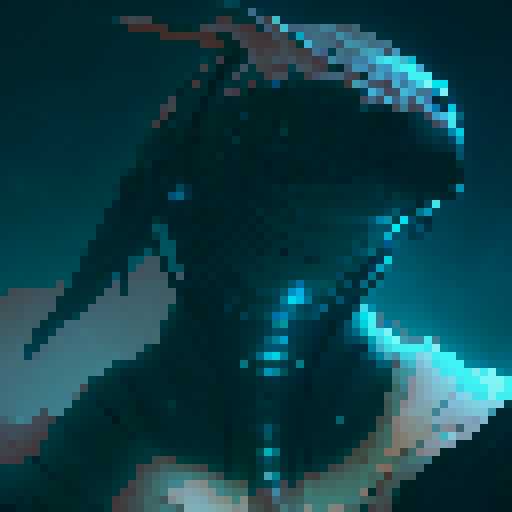 leviathan face close up black background