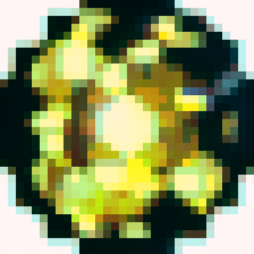 circular yellow crystal, cracked, fantasy