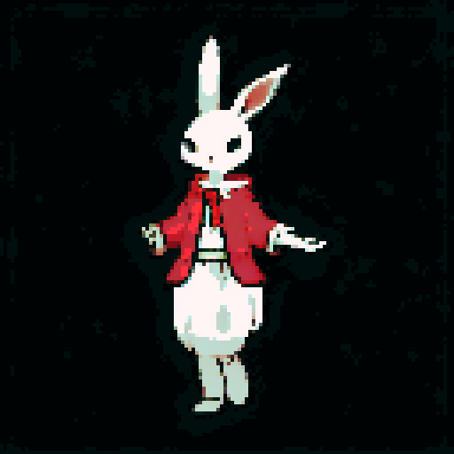 Mysterious and whimsical wererabbit in the style of wizardry
