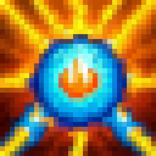 Elemental blast, blue and orange colors, volcanic bolt of energy