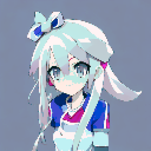 long hair, blonde, ribbon, large breasts, sailor uniform, school, blue eyes, smile, shy, blush, anime style, black outlines