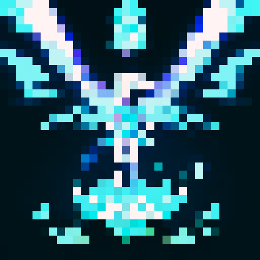 a pixie with white glowing core(body) and two pairs of pale blue wings(like navi)