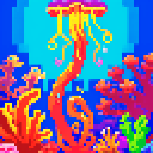 jellyfish and a colorful reef