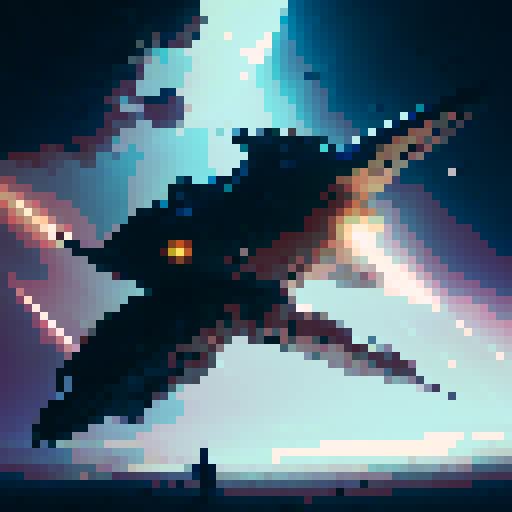 Radiant in her gleaming armor, a space warrior charges forward on a mission with her massive, shining lance, ready to face any otherworldly foe in a fantastical RPG universe