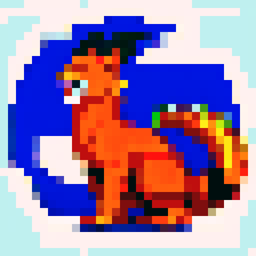 Naruto Kurama, fierce and determined, rendered in vibrant pixel art with a captivating sRGB color palette